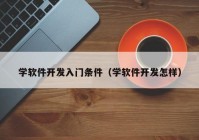 学软件开发入门条件（学软件开发怎样）