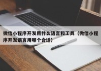 微信小程序开发用什么语言和工具（微信小程序开发语言用哪个合适）