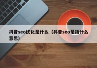 抖音seo优化是什么（抖音seo是指什么意思）