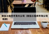 微信小程序开发大公司（微信小程序开发公司 棋牌）