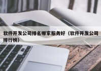 软件开发公司排名哪家服务好（软件开发公司排行榜）