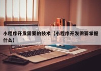 小程序开发需要的技术（小程序开发需要掌握什么）