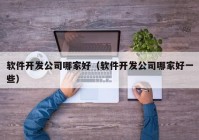 软件开发公司哪家好（软件开发公司哪家好一些）