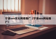 宁波seo优化网络推广（宁波seo网站推广）