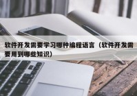 软件开发需要学习哪种编程语言（软件开发需要用到哪些知识）