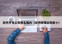 软件开发公司排名国内（软件开发公司前十）